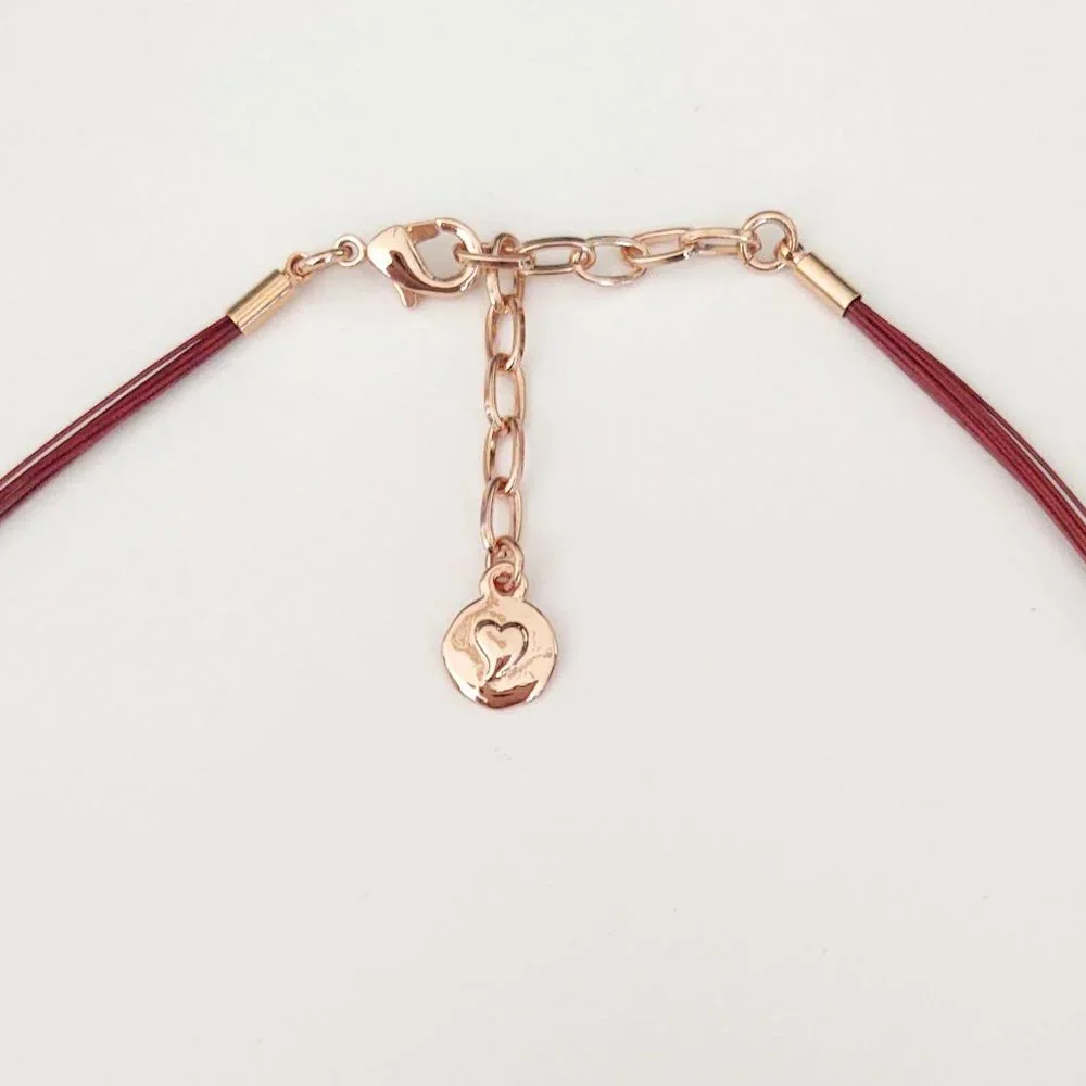 Muted pastel resin and rose gold pendant necklace